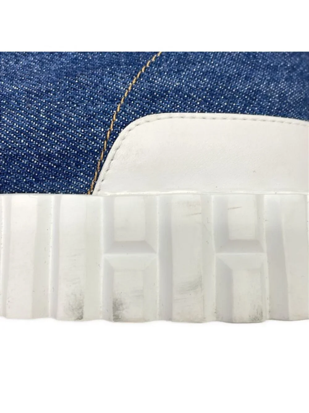 Hermes Climb Denim High Cut Sneakers 41.5 Indigo